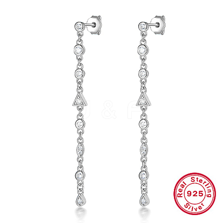 Anti-Tarnish Rhodium Plated 925 Sterling Silver Stud Earrings OB9233-2-1