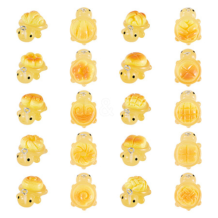 20Pcs 10 Styles Transparent Resin Bread-shaped Turtle Pendants RESI-TA0005-24-1