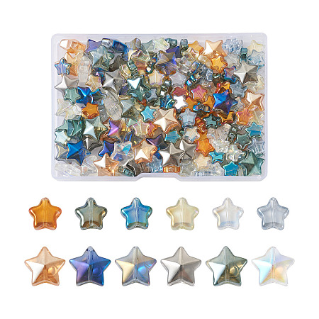 210Pcs 12 Style Electroplate Glass Beads EGLA-SW0001-03-1