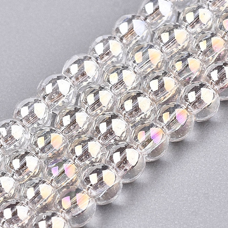 Electroplate Glass Beads Strands X-EGLA-S195-02B-01-1