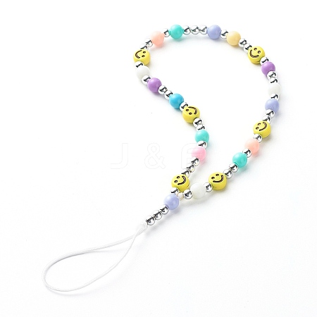 Opaque Acrylic Beads Mobile Straps HJEW-JM00555-1