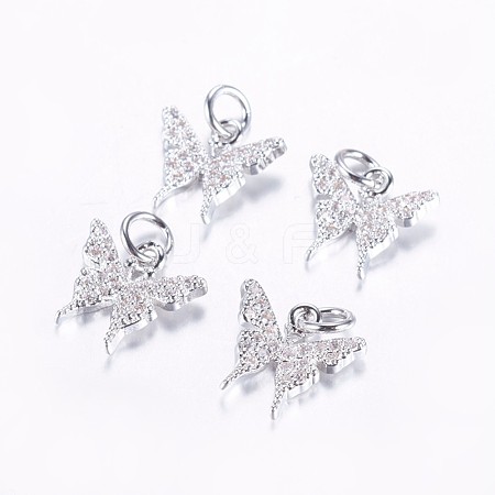 Long-Lasting Plated Brass Micro Pave Cubic Zirconia Charms X-ZIRC-F069-32P-1