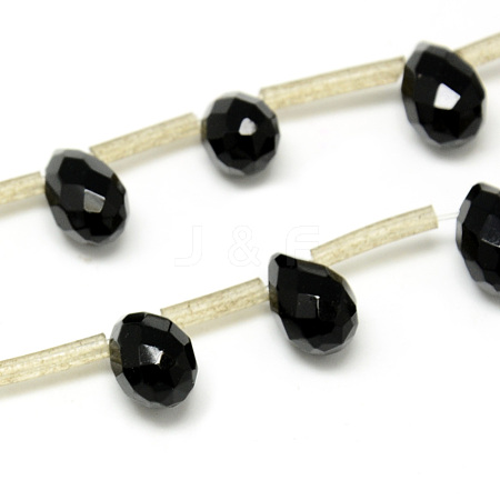 Natural Black Onyx Beads Strands G-Q468-67-1