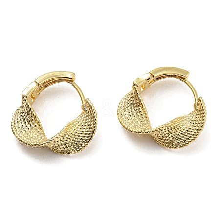 Brass Twist Wave Hoop Earrings EJEW-D067-05G-1