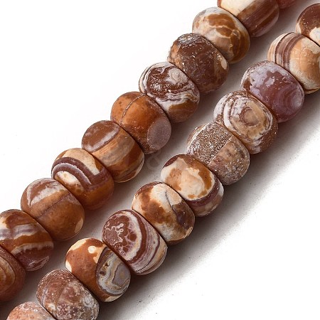 Dyed & Heated Natural Fire Crackle Agate Beads Strands G-D336-01-1