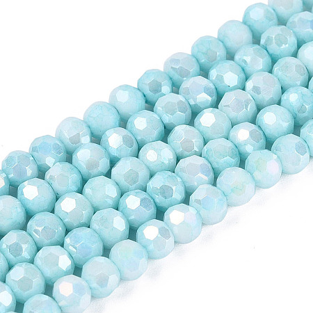 Anti-Tarnish Electroplate Glass Beads Strands EGLA-ZX010-4mm-10-1