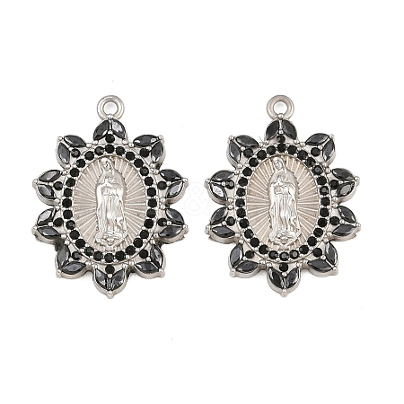 304 Stainless Steel Rhinestone Pendants RB-CBADC81-15P-02-1