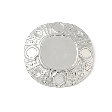304 Stainless Steel Pendant Cabochon Settings STAS-D376-12P-1