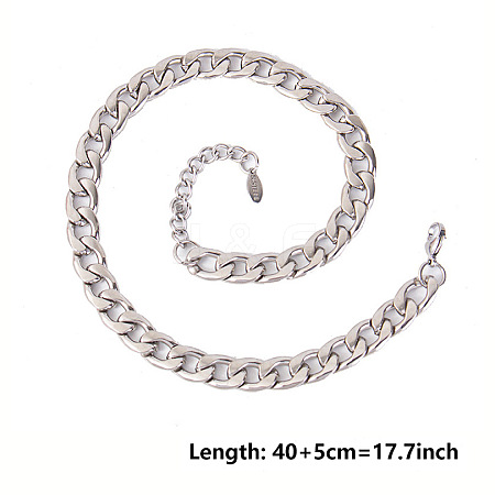 Unisex 304 Stainless Steel Curb Chains Necklaces MX1840-1-1