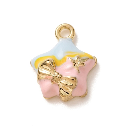 Brass Enamel Pendants KK-CBA260B-13G-1