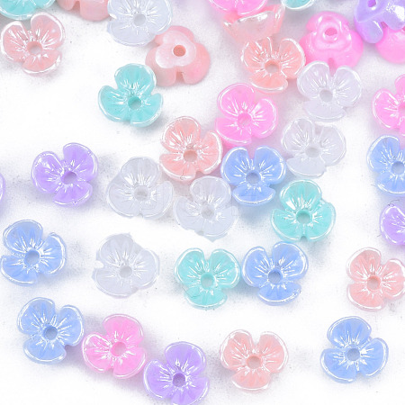 Resin Imitation Pearl Bead Caps RESI-N036-01A-1