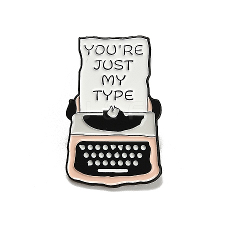 Typewriter with Letter Enamel Pins JEWB-R050-01EB-04-1