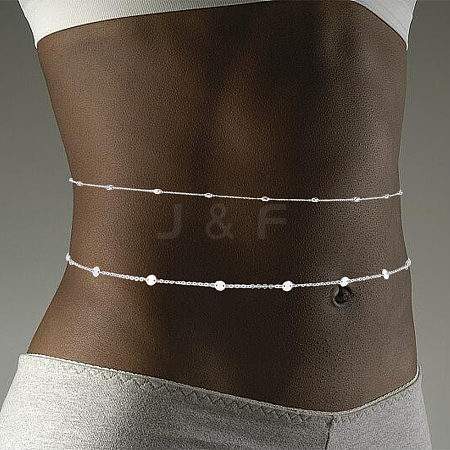 1Pc Stainless Steel Sequin Link Chain Waist Chains AJEW-WH0248-752-1