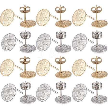 SUNNYCLUE 40Pcs 2 Colors Ion Plating(IP) 304 Stainless Steel Stud Earring Findings STAS-SC0005-32-1