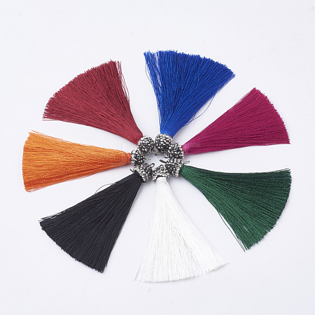 Polyester Tassel Pendant Decoration AJEW-S062-M-1