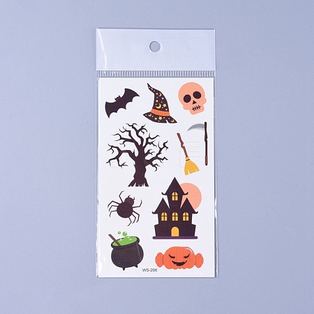 Halloween Theme Luminous Tattoo Stickers AJEW-TAC0019-17J-1
