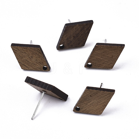 Walnut Wood Stud Earring Findings X-MAK-N033-005-1