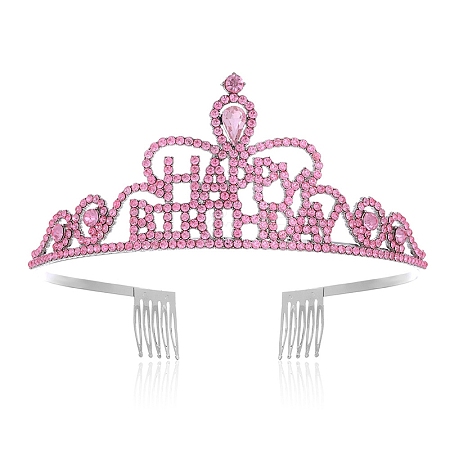 Alloy with Rhinestone Crown Hair Comb PW-WG9B224-08-1