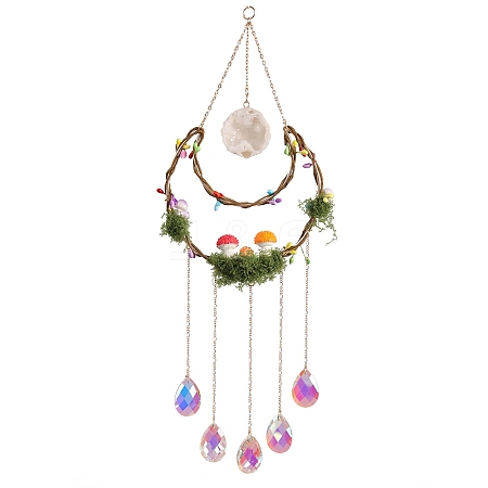 Moon & Star Natural Gemstome Hanging Suncatchers RN-CBA387D-03G-1