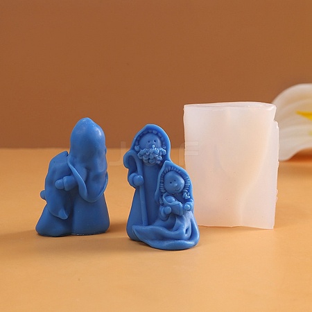 DIY Nativity Scene Candle Silicone Statue Molds LS-AJEW-M212-01B-1