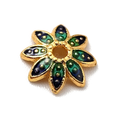 Multi-Petal Alloy Enamel Bead Caps FIND-G029-02G-01-1