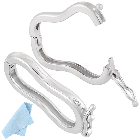 1Pc 925 Sterling Silver Twister Clasps STER-BBC0008-83-1