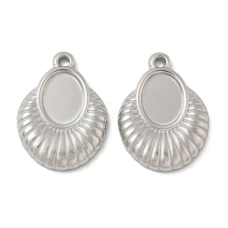 304 Stainless Steel Pendant Cabochon Settings STAS-D127-16P-1