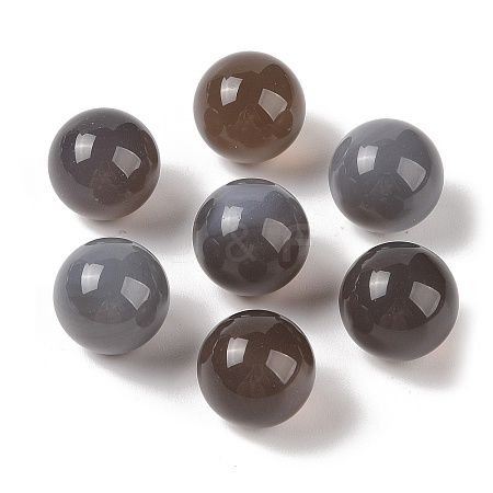 Natural Grey Agate No Hole Sphere Beads G-K353-04D-06-1