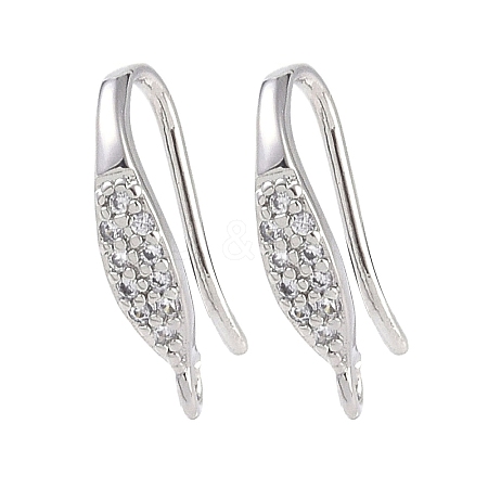 Brass Micro Pave Cubic Zirconia Earring Hooks KK-U008-07P-1