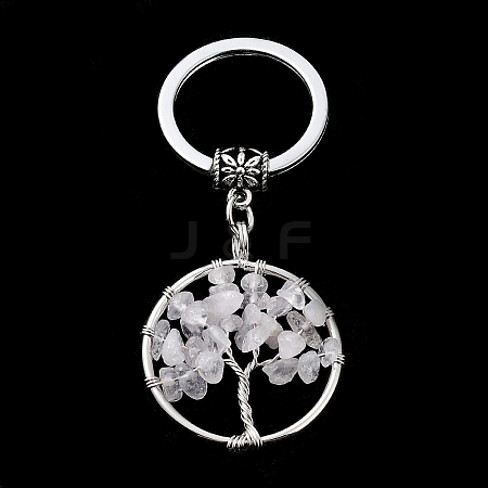 Natural Quartz Crystal Keychain KEYC-E023-03G-1