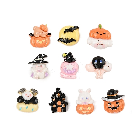 Halloween Theme Opaque Resin Cabochons CRES-M037-06-1