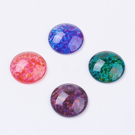 Transparent Spray Painted Glass Cabochons DGLA-R020-25mm-M-1