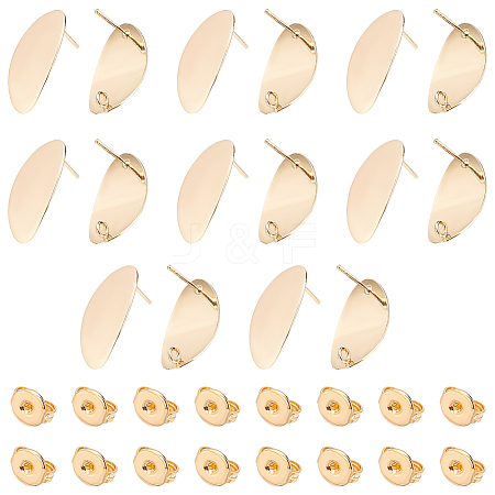 DICOSMETIC 16Pcs Brass Stud Earring Findings KK-DC0001-50-1