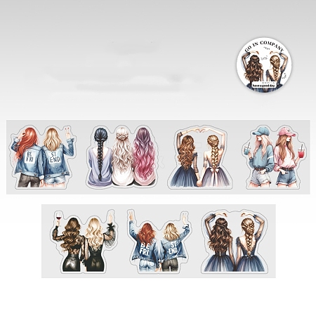 Beautiful Day Characters PET Die-Cut Tape - Traveling Together Series - 6 Player Account Decoration Bottom Stickers PW-WG52F72-06-1