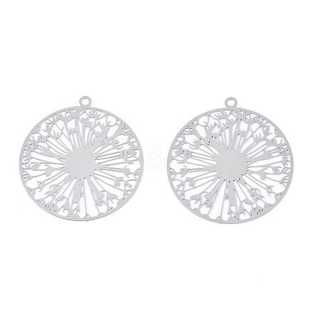 Non-Tarnish 201 Stainless Steel Filigree Pendants X-STAS-S118-046-1