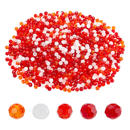 1500Pcs 5 Colors Imitation Jade Glass Beads Strands EGLA-DC0001-01-1