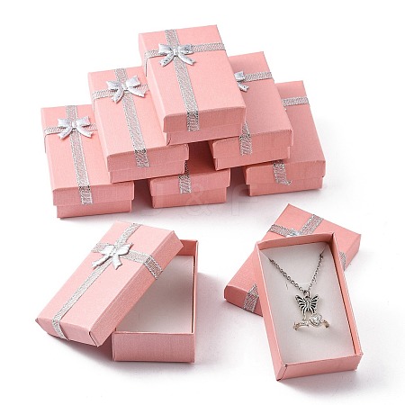 Valentines Day Wife Gifts Packages Cardboard Jewelry Set Boxes with Bowknot and Sponge Inside X1-CBOX-R013-4-1