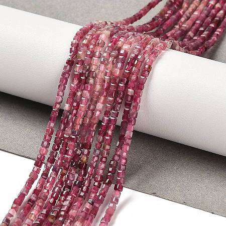 Gradient Color Natural Pink Tourmaline Beads Strands G-K373-A03-01-1