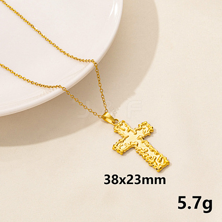 Stainless Steel Cross Pendant Necklace AR4885-10-1