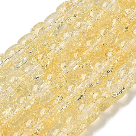 Transparent Spray Painting Crackle Glass Beads Strands GLAA-NH0001-05C-1