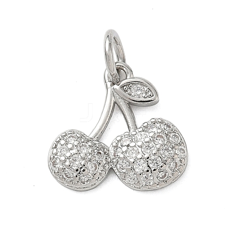 Brass Pave Clear Cubic Zirconia Charms KK-A273-31P-1