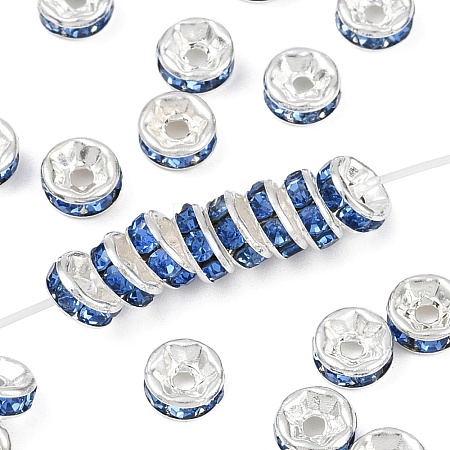 Brass Grade A Rhinestone Spacer Beads RSB036NF-14-1