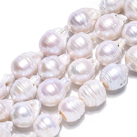 Natural Baroque Pearl Keshi Pearl Beads Strands PEAR-S019-02E-02-1