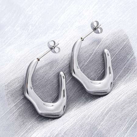 304 Stainless Steel Stud Earrings EJEW-B108-18P-1