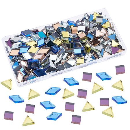 AHADERMAKER 240Pcs 3 Style Mirror Surface Mosaic Tiles Glass Cabochons DIY-GA0003-70-1