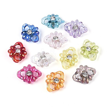 UV Plating Opaque Acrylic Crystal Rhinestone Linking Rings TACR-T029-09M-1