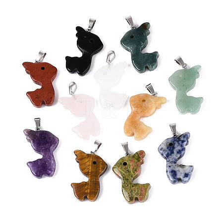 Natural Mixed Stone Pendants G-T144-11M-1
