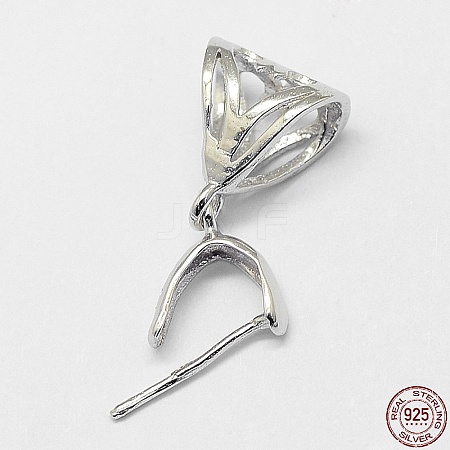 Rhodium Plated 925 Sterling Silver Pendant Bails STER-A102-005P-1