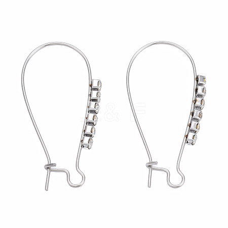 304 Stainless Steel Hoop Earrings Findings Kidney Ear Wires STAS-N092-138A-01-1