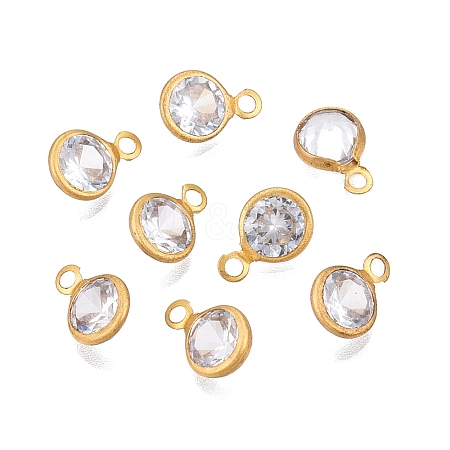 Brass+Cubic Zirconia Charms KK-T070-13C-A-1